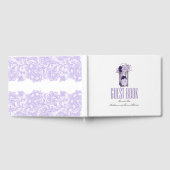 Livre D'or Mariage de lanterne florale pourpre (Complet)