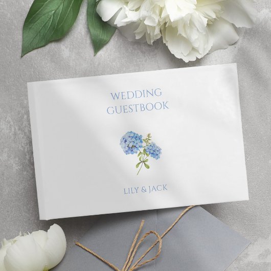 Livre d'or Mariage de l'Hydrangée Florale Bleu et