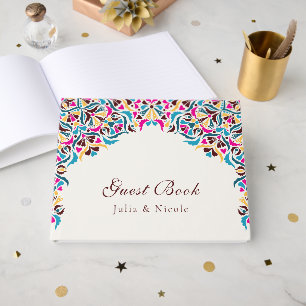 Livre D'or Mariage de luxe fantaisiste à bordure de style flo