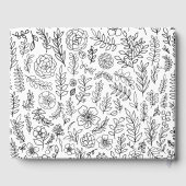 Livre D'or Mariage de modèle Floral noir blanc (Verso)