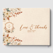 Livre D'or Mariage de monogramme Floral Western Crest (Verso)