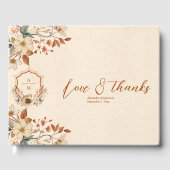 Livre D'or Mariage de monogramme Floral Western Crest (Recto)