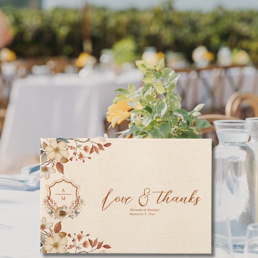 Livre D'or Mariage de monogramme Floral Western Crest