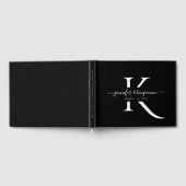 Livre D'or Mariage de monogramme minimaliste noir et blanc (Complet)