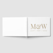 Livre D'or Mariage de Monogramme moderne or et blanc (Complet)