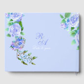 Livre D'or Mariage de monogramme Rose bleu (Verso)