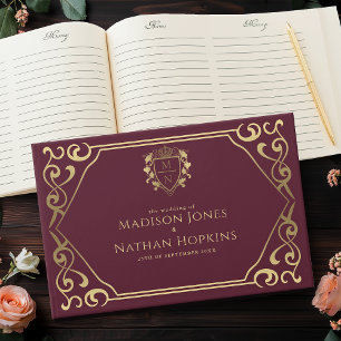 Livre D'or Mariage de monographie d'Imaginaire royal rouge