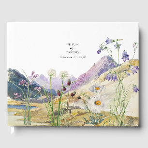 Livre D'or Mariage de montagne Rustique Fleur sauvage aquarel