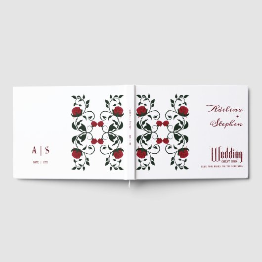Livre D'or Mariage de moody Roses rouges à goutte gothique (Complet)