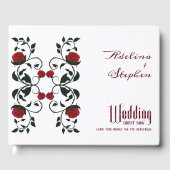 Livre D'or Mariage de moody Roses rouges à goutte gothique (Recto)