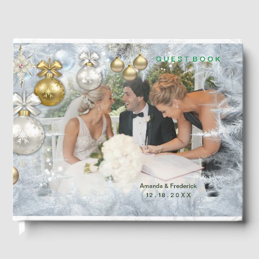 Livre D'or Mariage de Noël blanc (Recto)