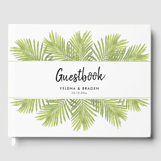 Livre D'or Mariage de palmiers tropicaux (Recto)
