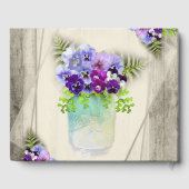 Livre D'or Mariage de panneaux bleus géométriques rustiques é (Verso)