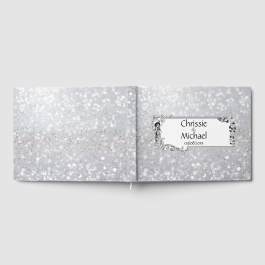 Livre D'or Mariage de Parties scintillant en argent Fairytale (Complet)