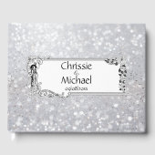 Livre D'or Mariage de Parties scintillant en argent Fairytale (Recto)