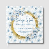 Livre D'or Mariage de Parties scintillant en or bleu clair Bo (Recto)