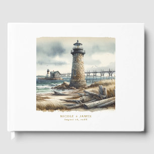 Livre D'or Mariage de plage rustique au phare côtier