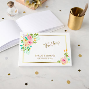 Livre D'or Mariage de roses roses de Pêcher