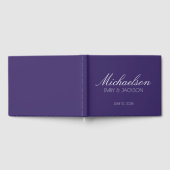 Livre D'or Mariage de script blanc chic moderne violet (Complet)