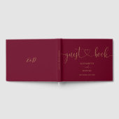 Livre D'or Mariage De Script Burgundy Et Gold (Complet)