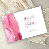 Livre D'or Mariage de script d'agate rose or moderne