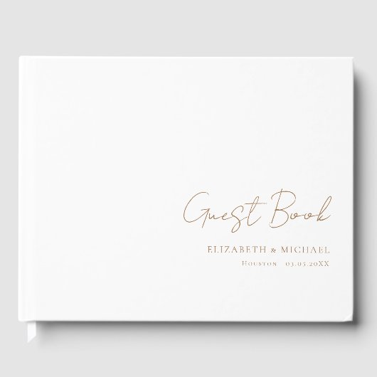 Livre D'or Mariage de script d'écriture manuscrite minimale e (Recto)