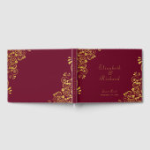 Livre D'or Mariage de script Elegant Burgundy Gold (Complet)