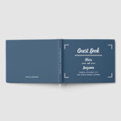 Livre D'or Mariage de script manuscrit bleu simple (Complet)