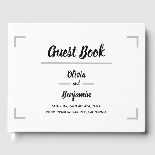 Livre D'or Mariage de script manuscrit simple (Recto)