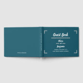 Livre D'or Mariage de script manuscrit Turquoise simple (Complet)