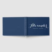 Livre d'or Mariage de script moderne bleu marine (Complet)