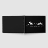 Livre d'or Mariage de script moderne noir et blanc (Complet)