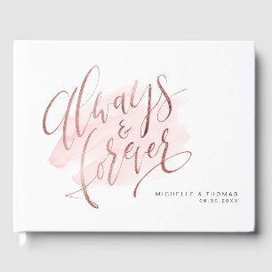 Livre D'or Mariage De Script rose Gold Blush Toujours Et Fore
