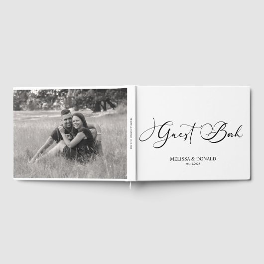 Livre D'or Mariage de script simple Black Modern (Complet)