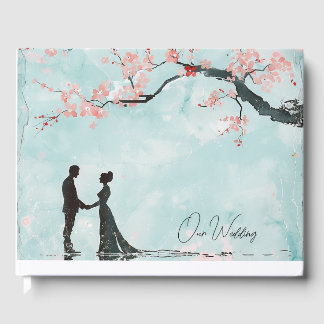 Livre D'or Mariage de thème bleu mariée et chambre