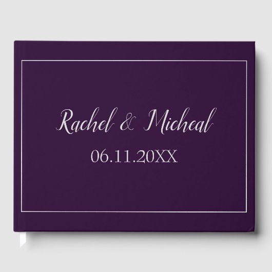 Livre D'or Mariage de thème Sensationnel violet et argent (Recto)