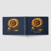 Livre D'or Mariage de tournesol bleu rustique (Complet)