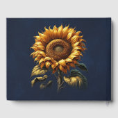 Livre D'or Mariage de tournesol bleu rustique (Verso)