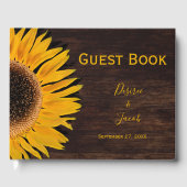 Livre D'or Mariage de tournesol jaune Brown rustique (Recto)