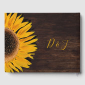 Livre D'or Mariage de tournesol jaune Brown rustique (Verso)