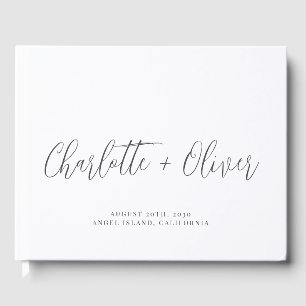 Livre D'or Mariage de typographie personnalisée minimaliste