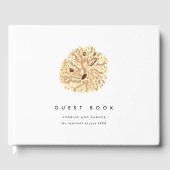 Livre D'or Mariage des coquillages d'aquarelle tropicale (Recto)