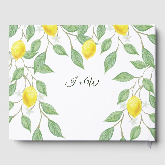Livre D'or Mariage d'été moderne Lemon Boho (Verso)