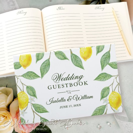Livre D'or Mariage d'été moderne Lemon Boho