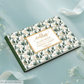 Livre D'or Mariage d'eucalyptus en or vert pastel manuscrit