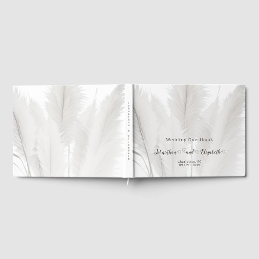 Livre D'or Mariage d'herbe Boho Pampas (Complet)