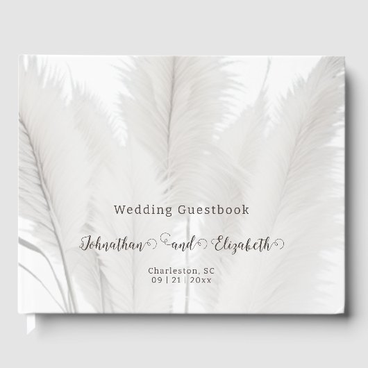 Livre D'or Mariage d'herbe Boho Pampas (Recto)