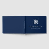 LIVRE D'OR MARIAGE D'HIVER D'ARGENT BLEU SNOWFLAKE NAVY