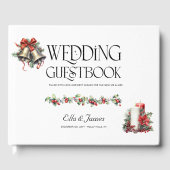 Livre D'or Mariage d'hiver Holly cloches et bougies (Recto)