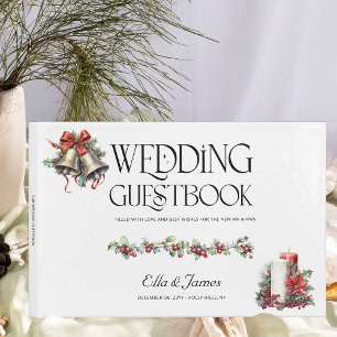 Livre D'or Mariage d'hiver Holly cloches et bougies